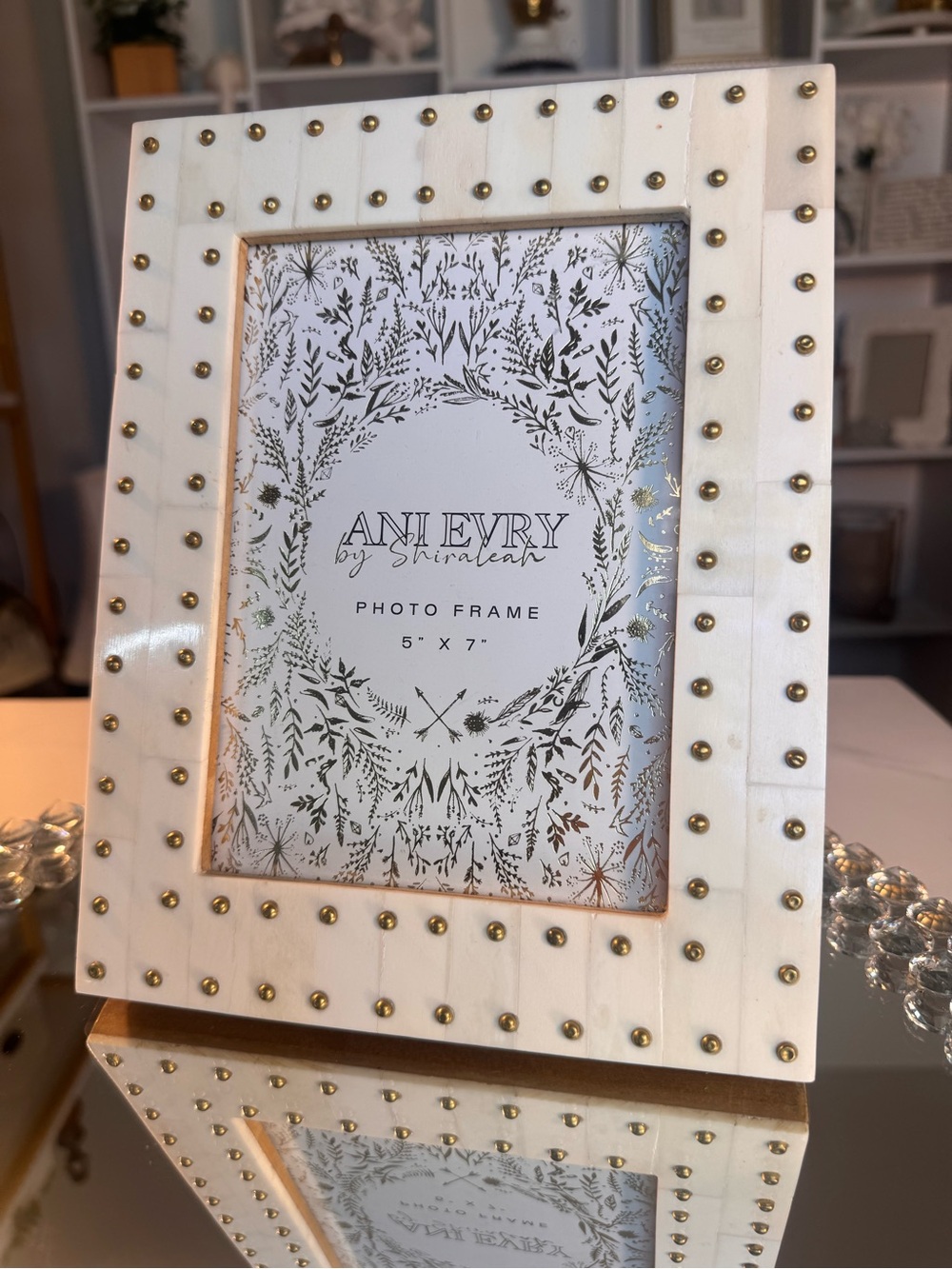 Ani Every Stylish and Elegant Ivory Studded Photo Frame, 5x7
